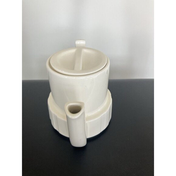 Vintage Mid Century Bauhaus WMF Porcelain Teapot, Ivory With Top, No Chips - Picture 4 of 12